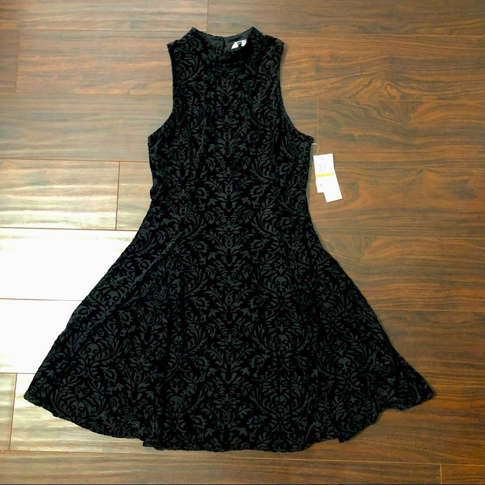 Black Velvet Flare Dress